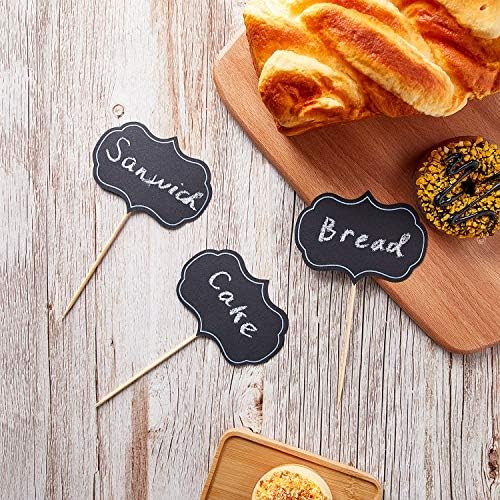 Blulu 50 Pcs Cheese Marker Toothpick Label for Charcuterie, Black