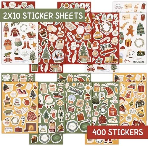Fun Christmas Stickers for Kids - Large Set of 400 Holiday Stickers