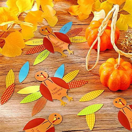 Gejoy 56 Pcs Turkey Craft Kits Thanksgiving Party Decorations Orange