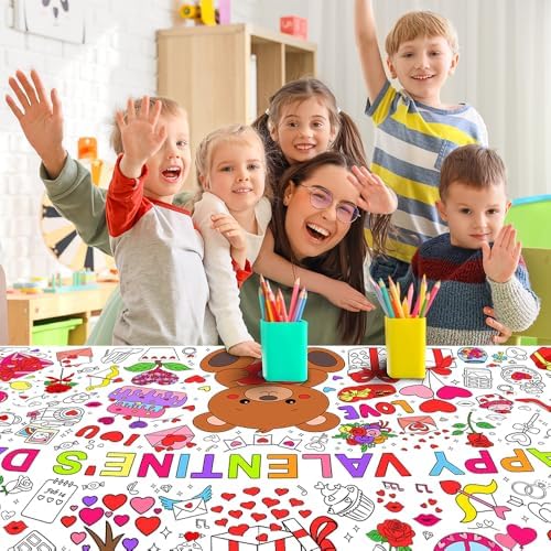 SPERINGEEN Valentines Tablecloth Decorations, Valentines Crafts for Kids