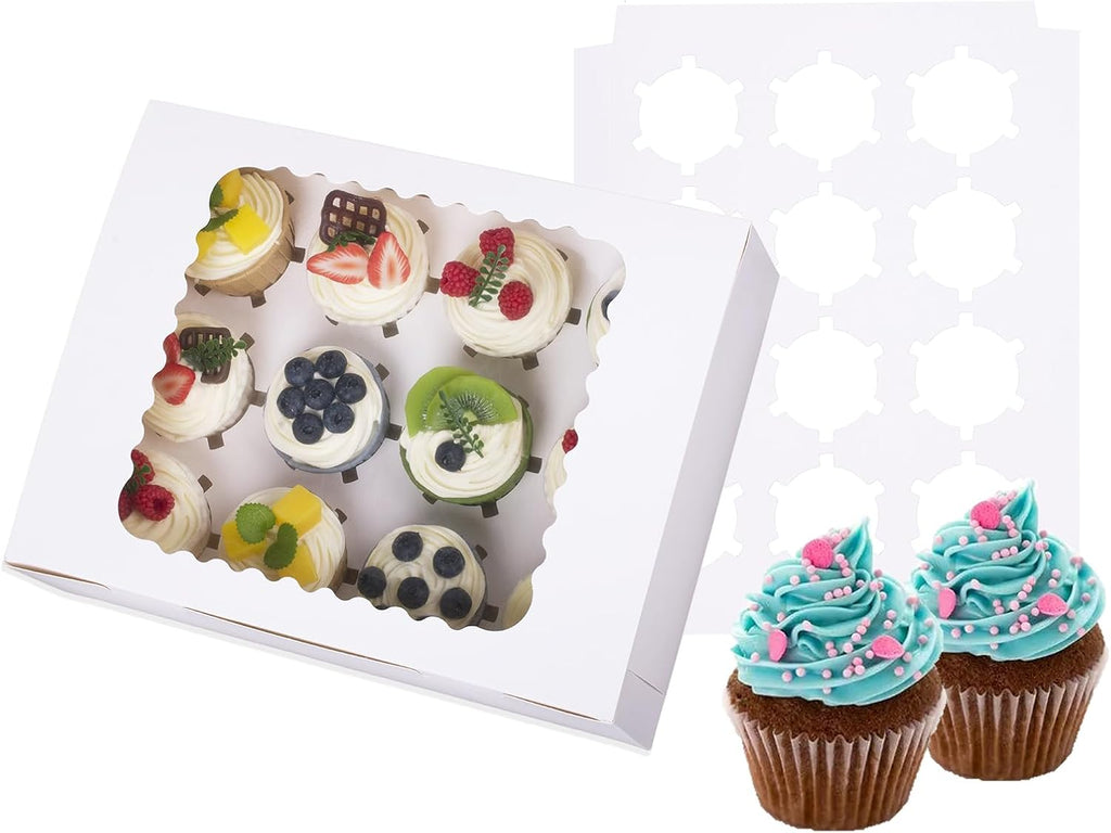 qiqee Brown Auto-pop up Cupcake Boxes Individual Cupcake 3.5x 3.5x 3.5inch 200pcs Single Cupcake Boxes