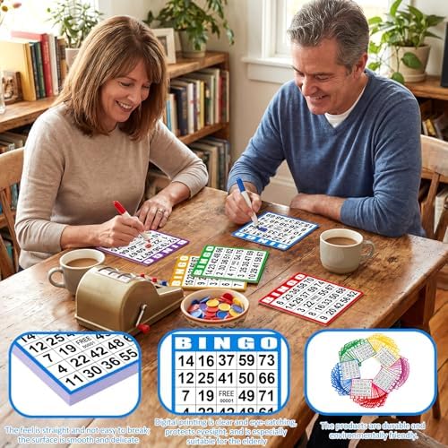 Harloon 2000 Sheets Disposable Bingo Game Cards, Bright Color