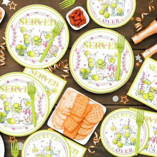 96Pcs Tennis Party Decorations Tableware Set Tennis Served Birthday Paper Plates Napkins Forks Softball Ball Sports Games Theme Baby Shower Party Supplies Serve 24 Guests