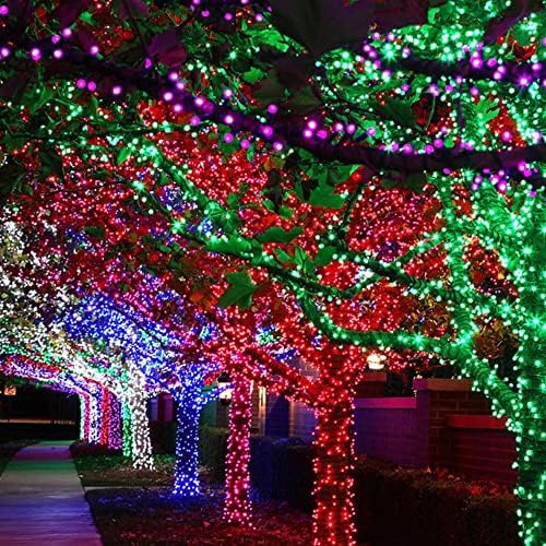 TW SHINE Red Christmas Lights, 400 LED 132FT Outdoor Christmas Lights Plug in with 8 Modes, Waterproof Light Outdoor Green Wire, Indoor Xmas Decorations for Party Yard House Decor