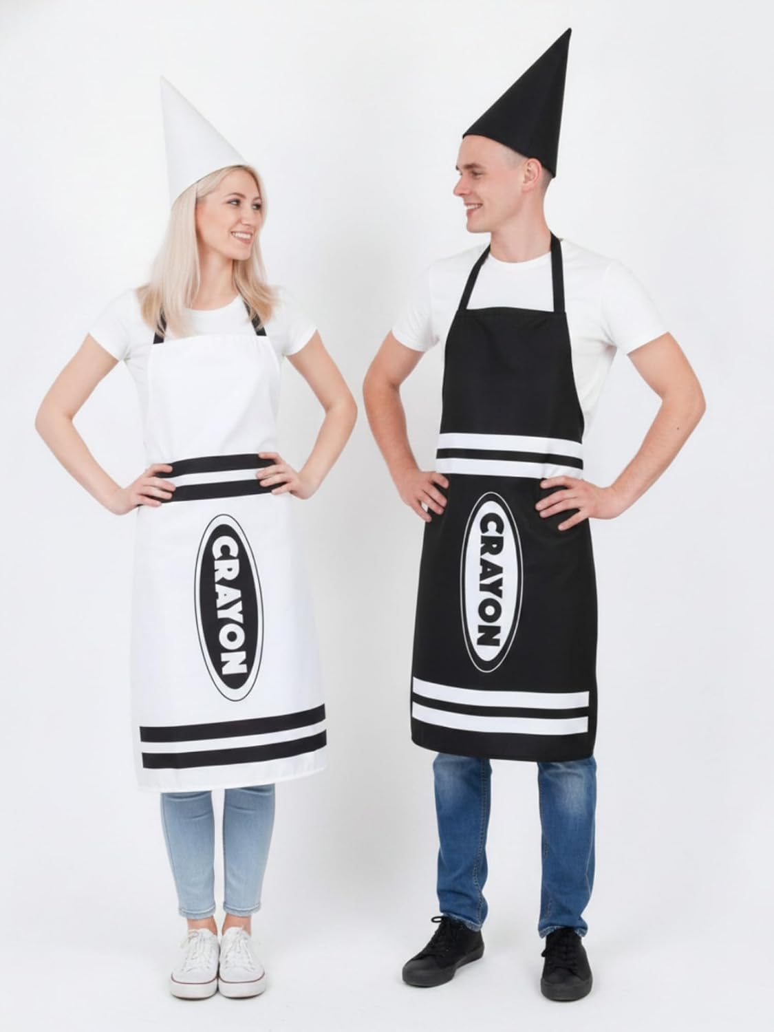 Teenyyou Crayon Costume with Apron and Cone Hat Adult