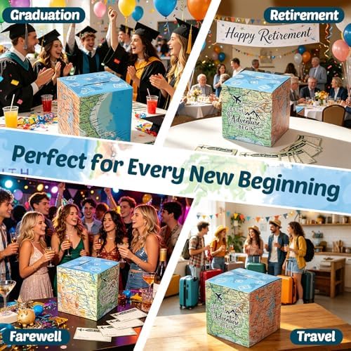 Yaaaaasss! 51Pcs Adventure Card Box Holder with Advice Cards, Party Decor