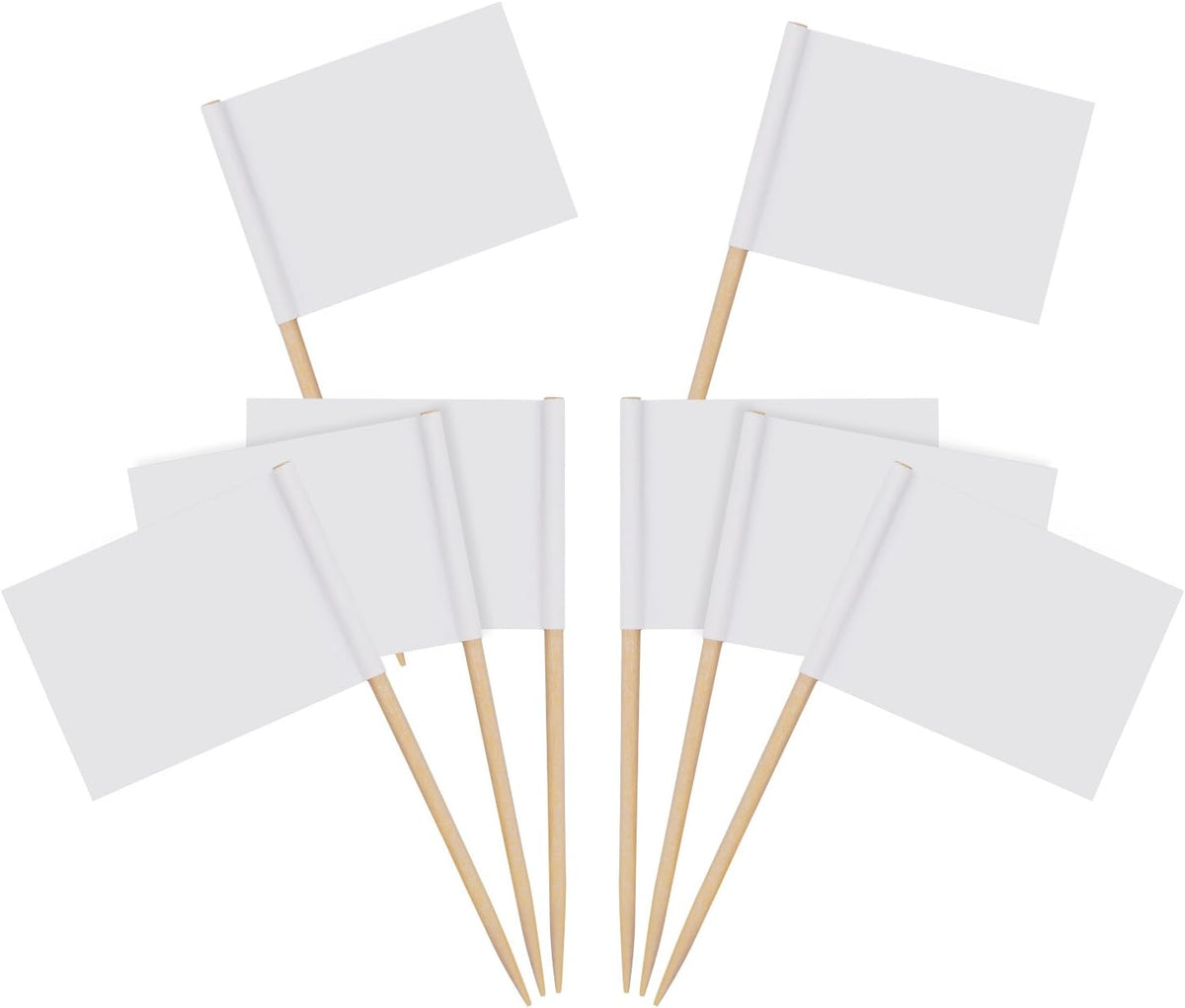 Senkary 100 Pack Blank Toothpick Flags Paper Food Signs Cheese Markers Cheese Labels for Charcuterie Board Accessories (White)