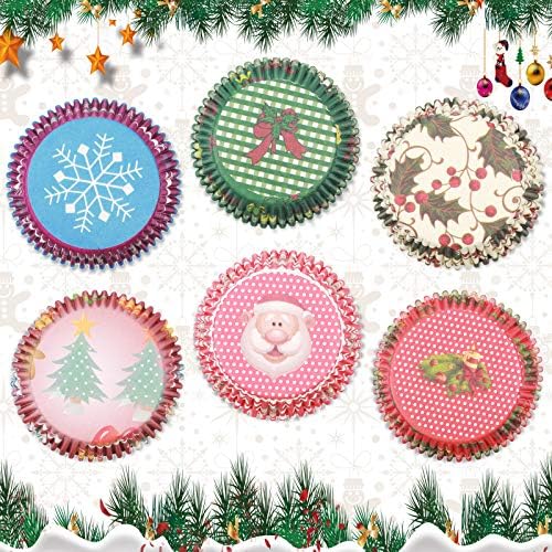 600 Count Christmas Cupcake Liners Muffin Paper Cups, Classic Series