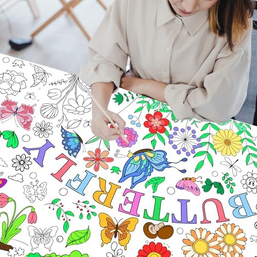 Giant Butterfly Coloring Poster, 30 x 72 Inch