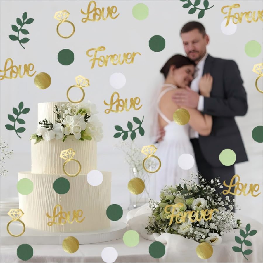 180PCS Greenery Wedding Table Confetti Decorations