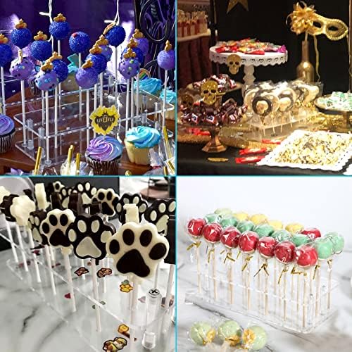 Goabroa Clear Cake Pop Stand, 21 Holes Acrylic Cakepops Display Stand
