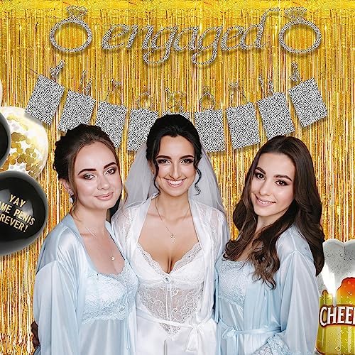 Gold Fringe Curtain Tinsel Backdrop Pack of 2