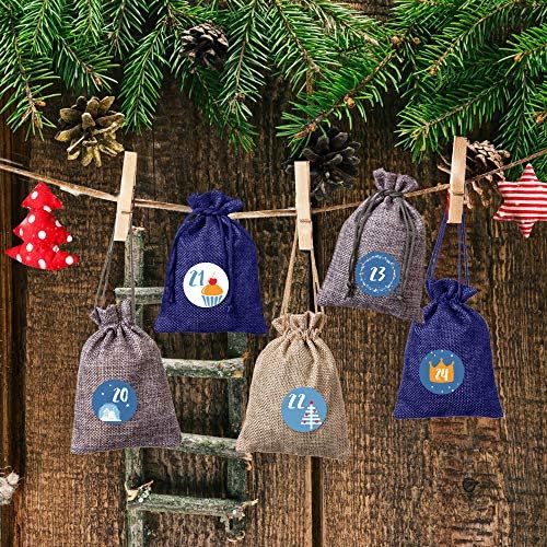 Naler 96PCS Christmas Advent Calendar Numbers Stickers