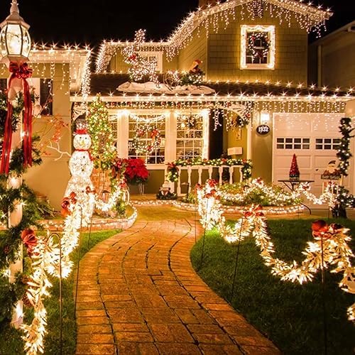 TW SHINE Christmas Lights, 1000 LED 328FT Christmas Tree Lights Plug in with 8 Modes, Remote Waterproof Christmas String Lights Outdoor Indoor Decorations for Xmas Party Yard Decor, Warm White