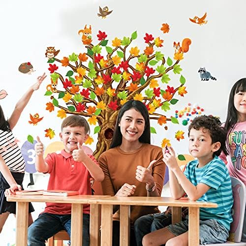 Gersoniel 90 Pcs Classroom Tree Bulletin Board Decor, Fall Animal Style