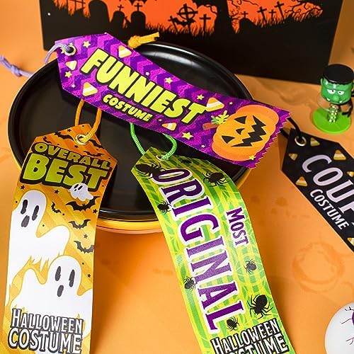 JOYIN 57 PCS Halloween Party Costume Contest Ballot Set of Boxes with Voting Ballots and Trophy Award Ribbons for Halloween Party Game Home Indoor Office Vote, Trick or Treat Trophy Awards Ribbons