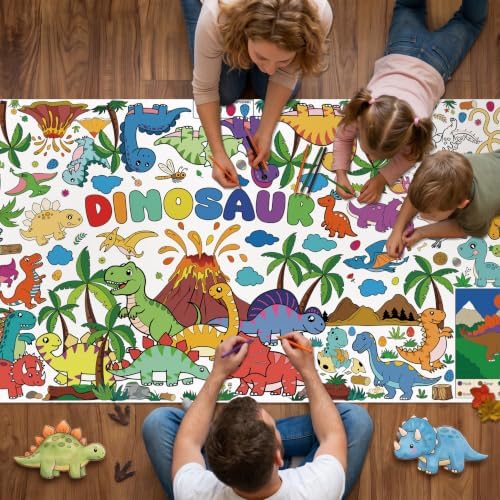 Dinosaur Coloring Poster & Table Cover - 71" x 31.5"