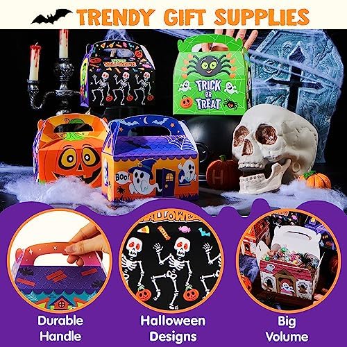 JOYIN 36 PCS Halloween Treat Boxes Candy Boxes Trick or Treat Cardboard Cookies Goodie Bags for Kids Halloween Party Favor Supplies, Classroom Exchange Goody Bags, Holiday Pastries, Cupcakes