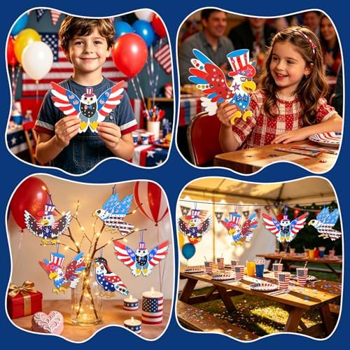 Ruicnte 4th of July Foam Eagle Patriotic Crafts for Kids School Activity