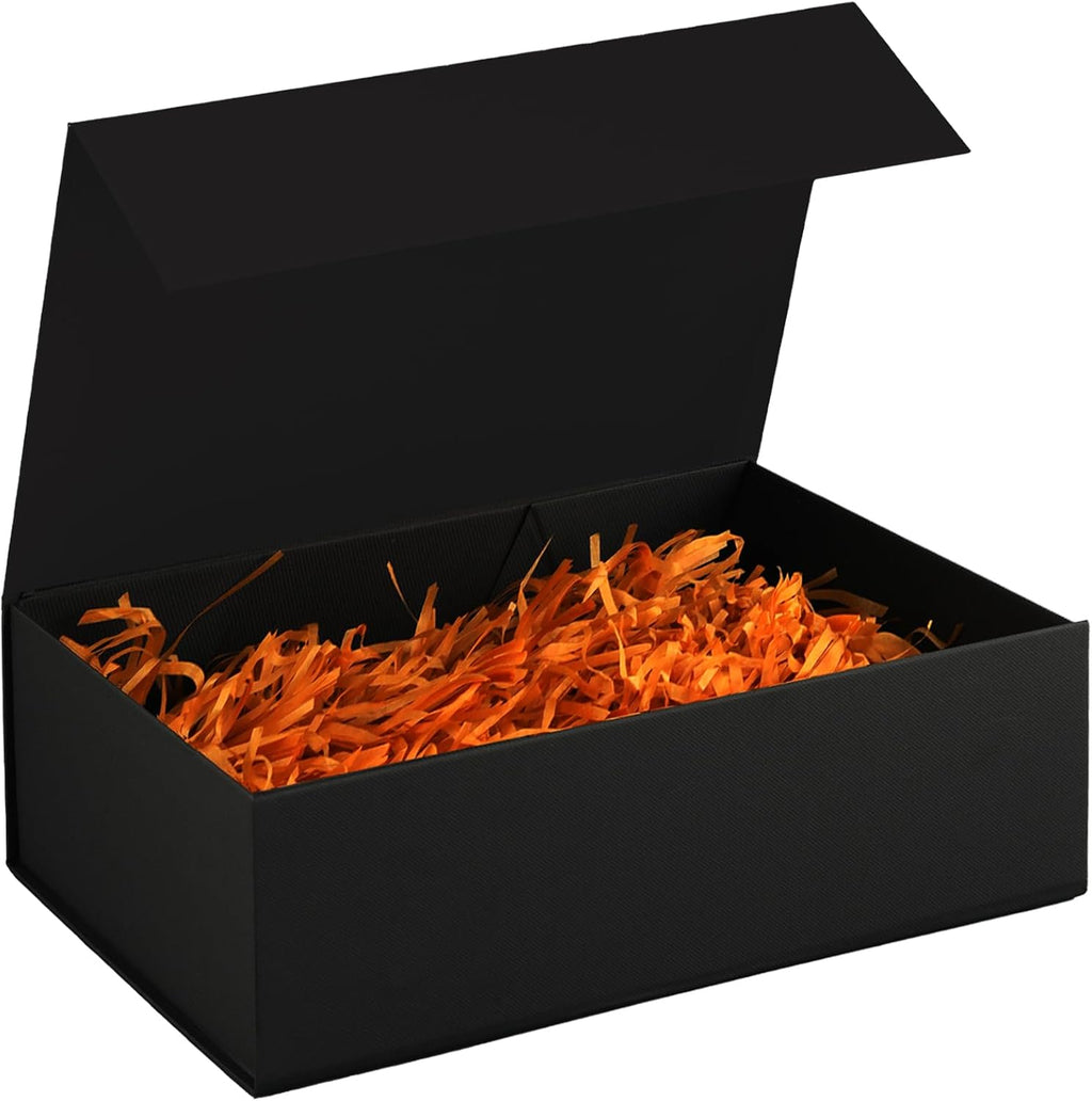 Tlpmsk Black Gift Boxes With Lids,9.7x7.2x3.3 Inch,Magnetic Box for Present