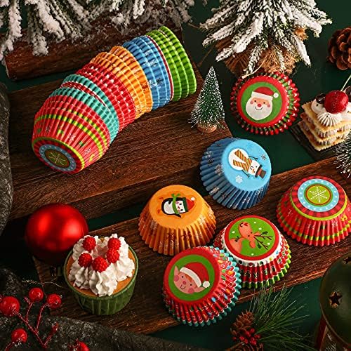 Patelai 600 Pcs Christmas Cupcake Liner Baking Muffin Cup, Funny Style