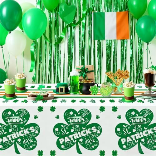 2Pack St. Patrick's Day Tablecloth Disposable Lucky Irish Party Decoration