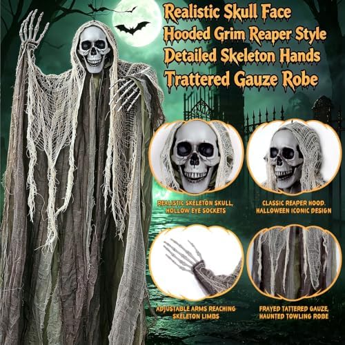 3 Pack Hanging Skeleton Ghosts Halloween Decorations Outdoor Yard Decor