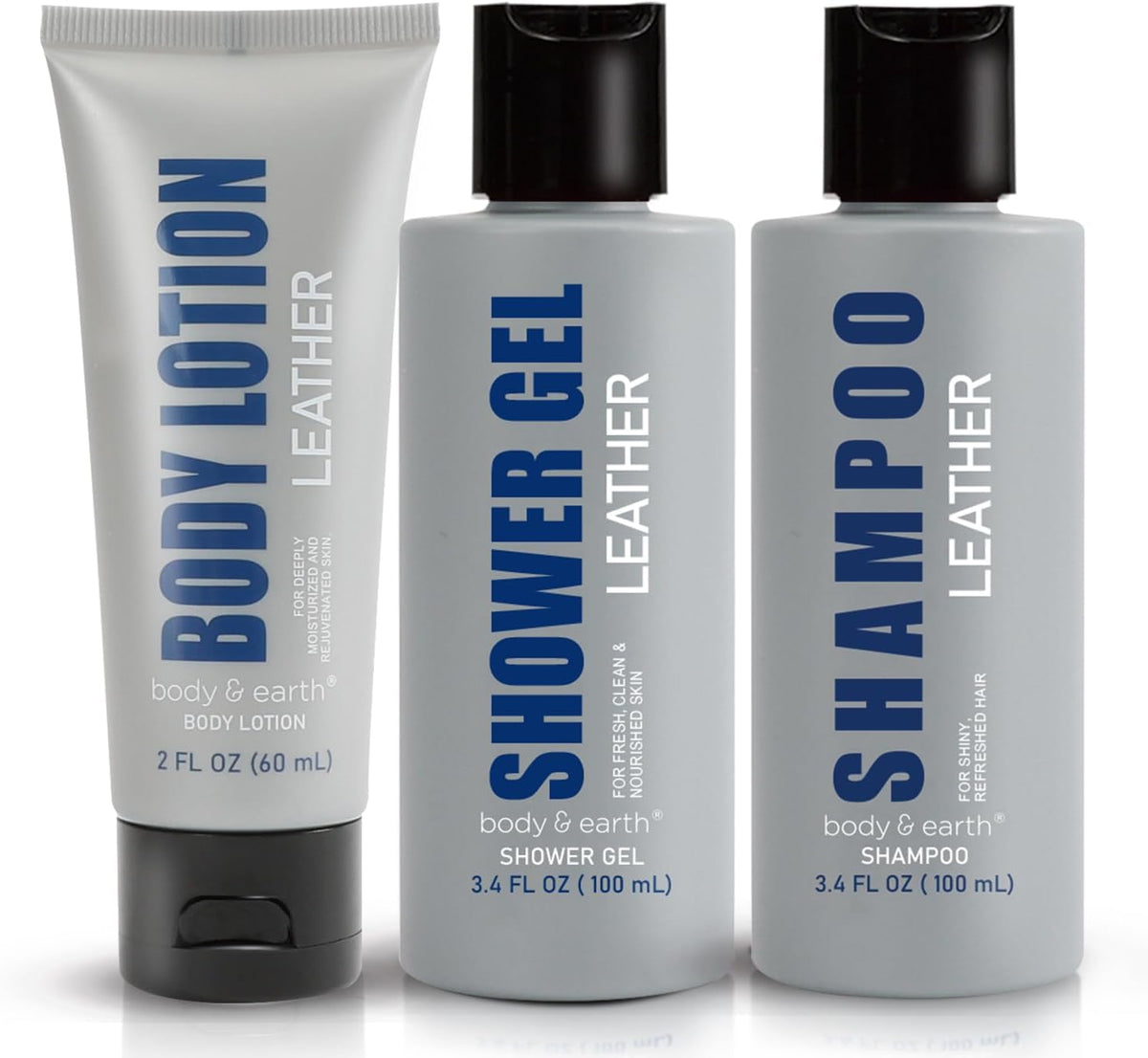 Body & Earth 3pc Leather Gifts for Men Spa Gifts Bath Set for Man