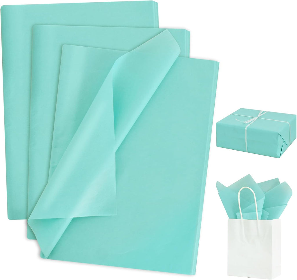 BEISHIDA 100 Sheets Teal Tissue Paper Bulk, Wrapping Tissue Paper for Gift Bags, 14 x 20 Inch Gift Wrap for Birthday Wedding Graduation DIY Crafts Holiday Flowers