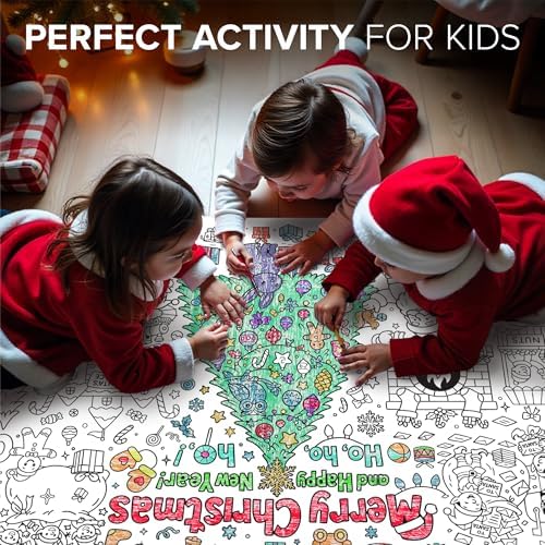 X-Protector Giant Christmas Coloring Poster - 75"x30" Large Coloring Sheets