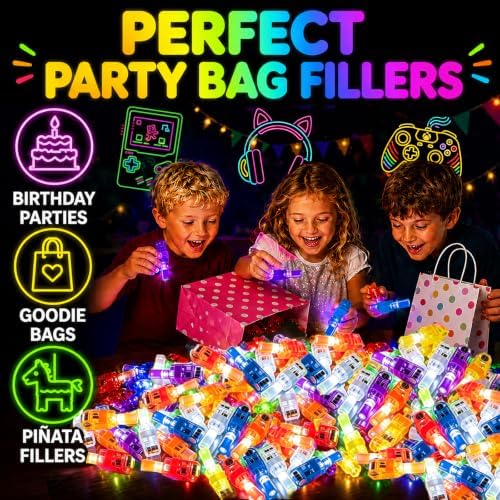 Budbof 40 PCS Party Favors for Kids, LED Finger Lights, 8 Gaming Designs, Birthday Party Favors, Goodie Bag Fillers, Pinata Fillers, Classroom Rewards, Video Game Party Supplies