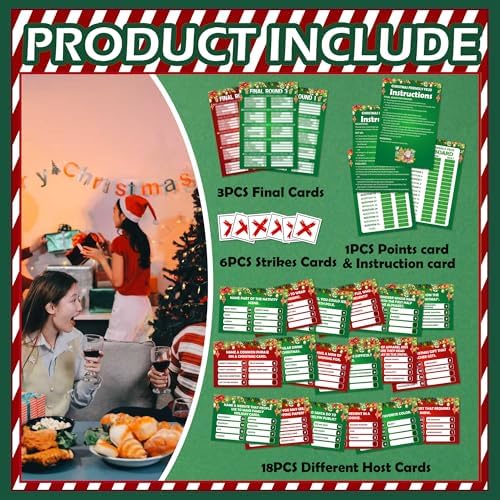 Christmas Friendly Feud Game, Friendly Christmas Party Games for Family Friends Large Groups, Funny Xmas Feud Quiz, Xmas Trivia Party Decoration for Winter Holiday -10