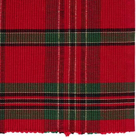 DII Farmhouse Christmas Plaid Dining Table & Kitchen Décor, Holiday Placemat Set, 13x19, Red & Green, 6 Count