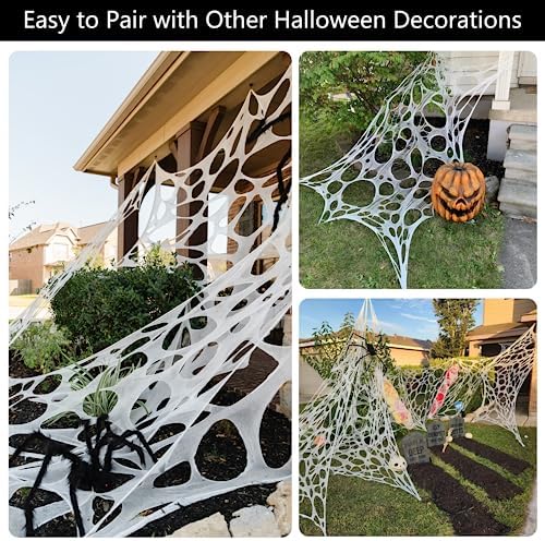 JOYSELLER 450 sqft Spider Web Halloween Decorations Outdoor