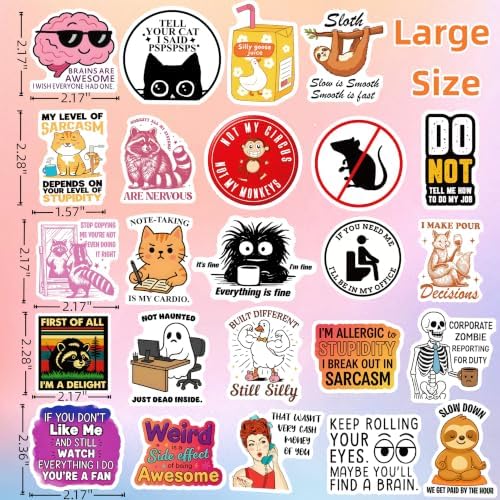 300pcs Holographic Funny Stickers for Adults, Meme Sarcastic Sticker Pack
