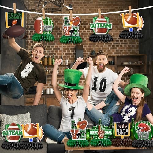 12PCS Football Party Decorations, Footaball Centerpieces for Tables