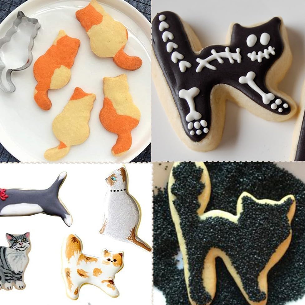 MrCookie Cat Shaped Cookie Cutters Set,Stainless Steel.