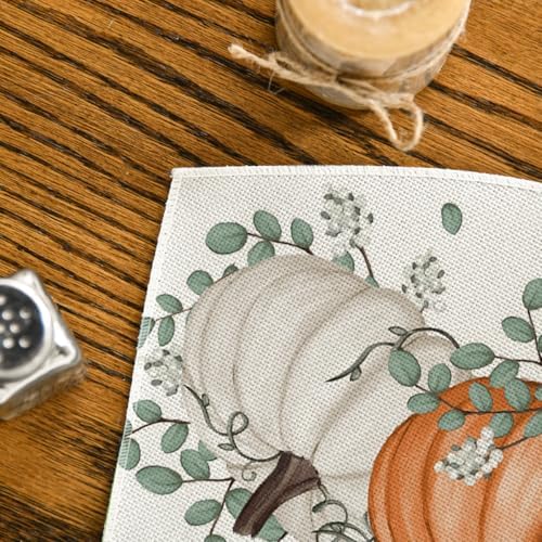 Artoid Mode Pumpkin Eucalyptus Fall Wedge Placemats Set of 4-12 x 18 Inch