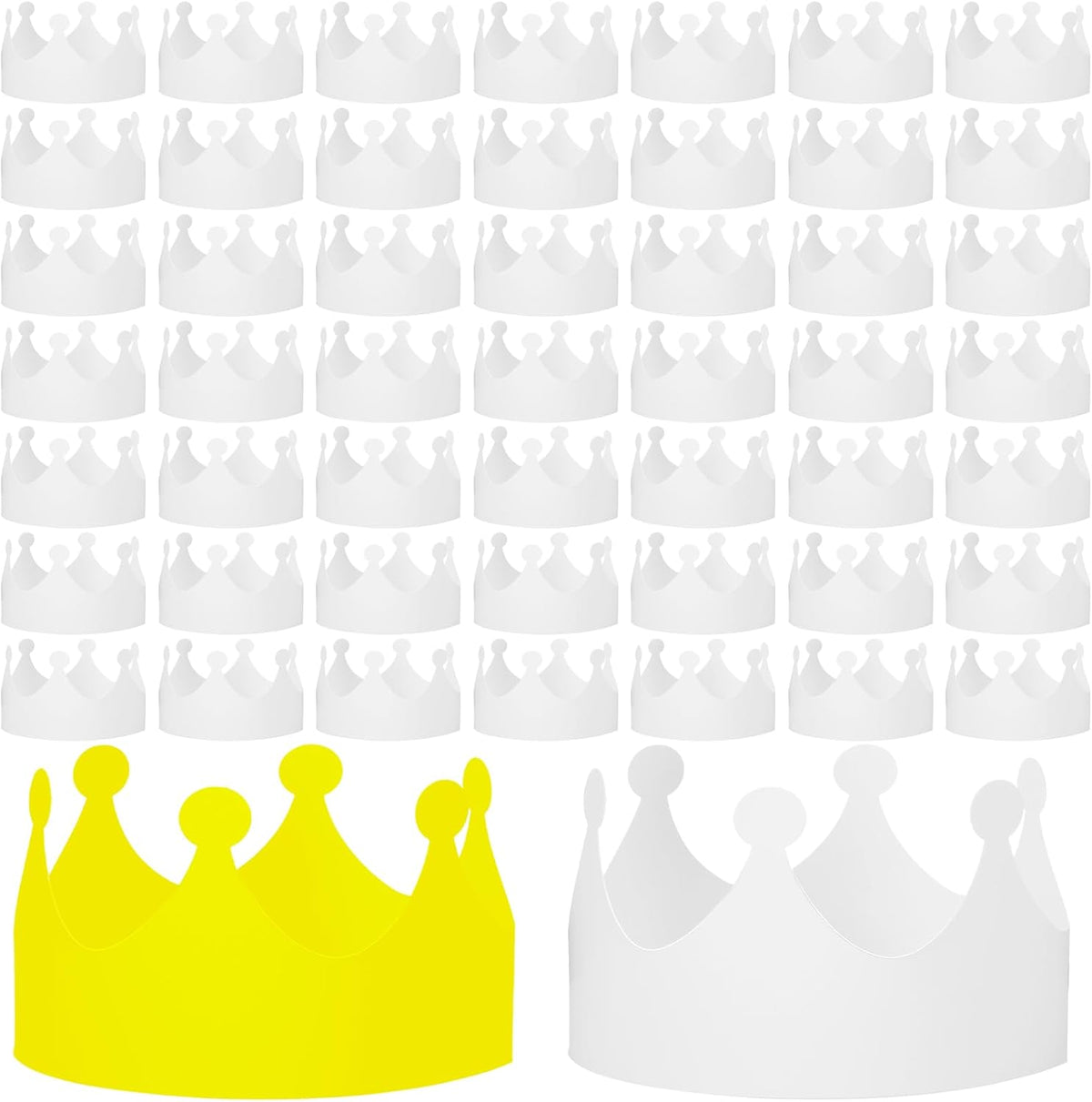 Jetec 100 Pcs White Paper Birthday Crown for Kid DIY Classroom, Traditional