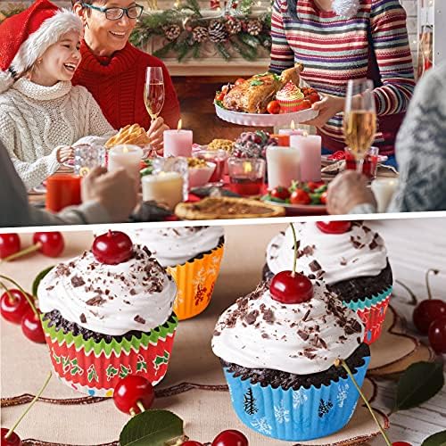 Patelai 600 Pcs Christmas Cupcake Liner Baking Muffin Cup, Funny Style
