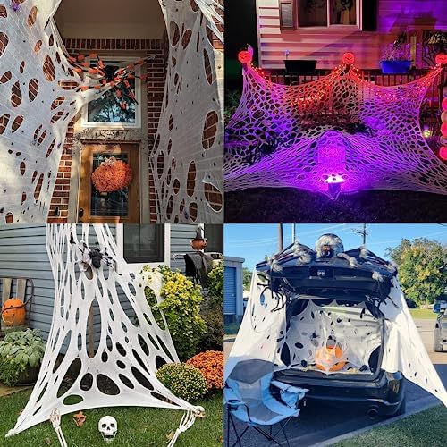 DAZONGE Halloween Spider Web Stretchy Web Netting for Haunted House