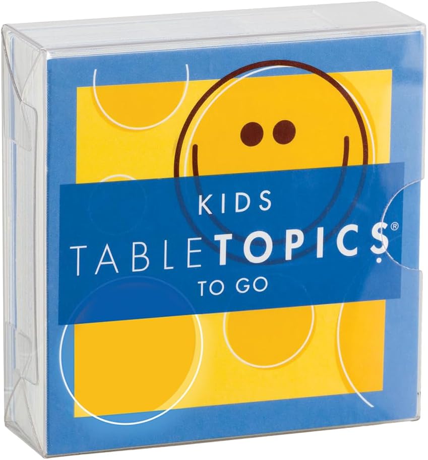 TableTopics Kids "To Go" Question Game with Conversation Cards for Kids - 40 Conversation Starters for Families to Play at the Dinner Table, Family Game Night, & Road Trips