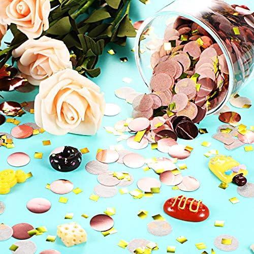 TecUnite Rose Gold Confetti Tissue Table Confetti, 1.5 cm
