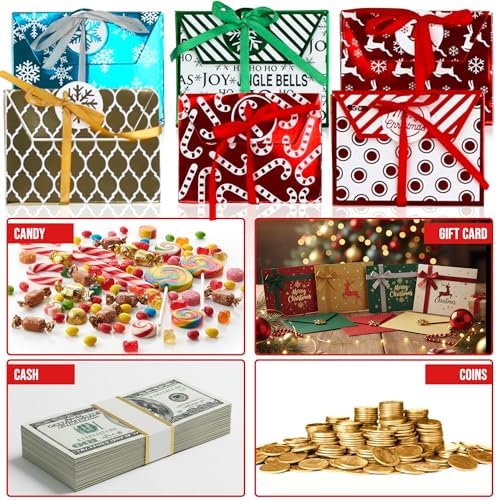 Iconikal 9-Pack Christmas Holiday Foil Embossed Gift Card Holder Boxes