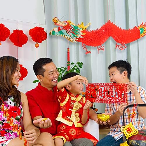 Bememo 6.6 Feet 3D Chinese New Year Dragon Decor Hanging Dragon Garland