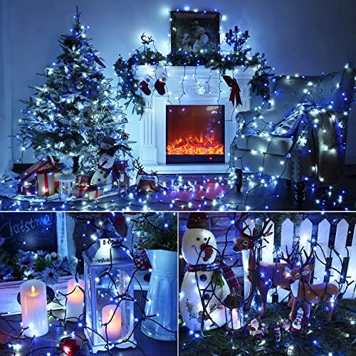 Brizled Blue White Christmas String Lights Indoor Outdoor, 78.74ft 240 LED