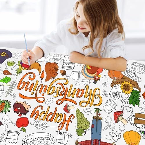 Thanksgiving Coloring Poster, 30 x 72 Inch