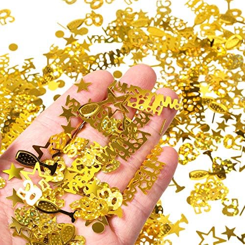 WILLBOND 3000 Pcs Gold 50th Anniversary Confetti, Glitter Table Scatter