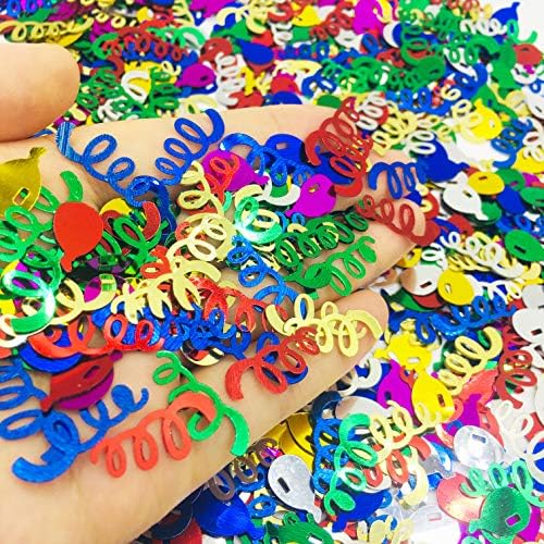 Confetti Sprinkles Table Scatters for Birthday Wedding Celebration Retirement Party Decoration or DIY Arts(1.6 Ounce Balloon Ribbon)