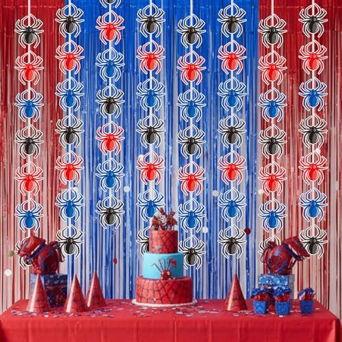 Xinnun 8 Pcs Spider Party Decorations Hanging Banners Garland
